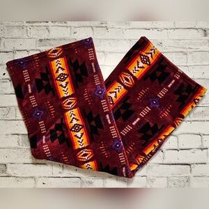 Safdie Southwestern Aztec Fleece Throw Blanket 79" x 57" Boho Cabin